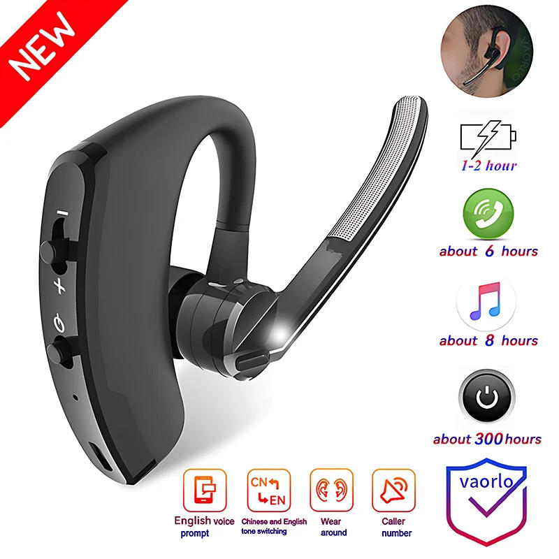 Description Picture 3 of itemNEW V8 Bluetooth Earphone Wireless Stereo HD Headphones V9 Bluetooth Hands In Car Kit With Mic For iPhone Samsung Huawei Phone