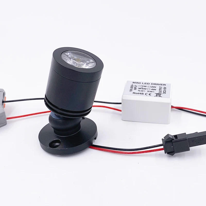 Description Picture 6 of itemMini LED Spotlights Ceiling Down Light 110V 220V DC12V 24V Surface Mounted Spots Cabinet Counter Jewelry Showcase Adjusta 1W 3W