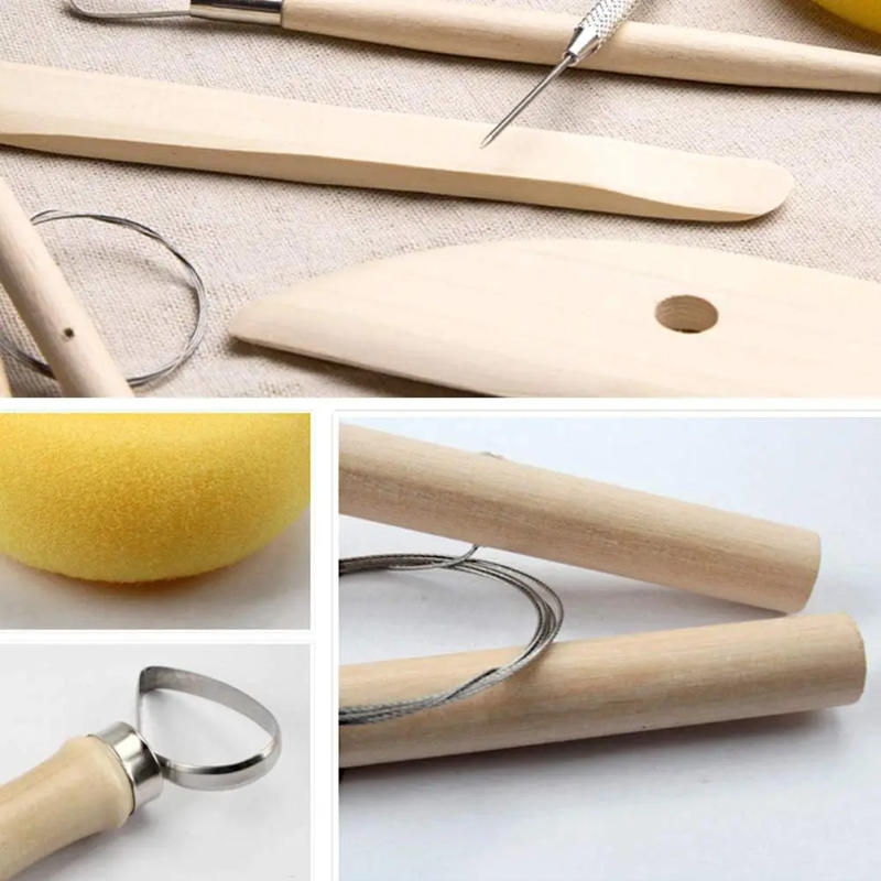 Description Picture 4 of item8Pcs/Set Clay Tools DIY Ceramics Molding Tools Wood Knife Pottery Tool Set Clay Sculpting Kits Carving Ceramic Tools Practical