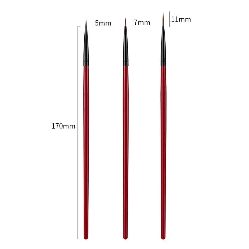 Description Picture 2 of item3Pcs/Set Nail Art Liner Painted Brush 3D Ultra-Thin French Stripe Nail Art Liner Brushes 5/7/11mm DIY UV Gel Tips Manicure Tool