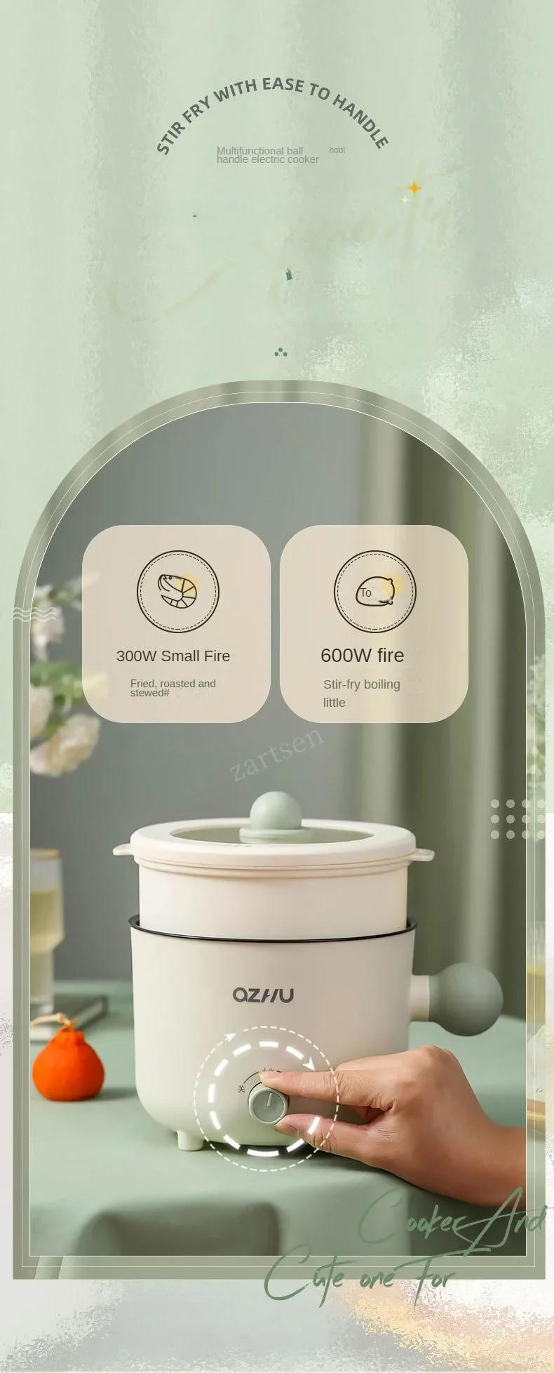 Description Picture 6 of itemElectric Multi Cooker Portable Rice Cookers Hotpot Saucepan Stew Heating Pan Ramen Noodles Pot for Home and Kitchen Appliance