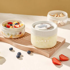 400ML/600ML Modern Simple Lunch Box Round Sealed Jar Coffee Storage Jar Food Grade Baby Thickened Food Supplement Box