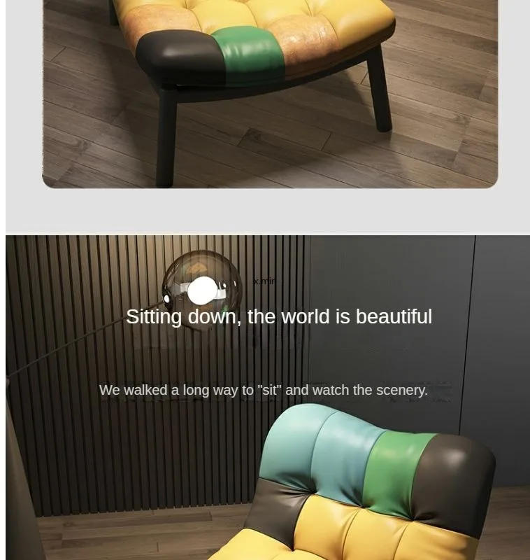 Description Picture 5 of itemSofa Chair Single Person Light Luxury Italian Style Minimalist Design Balcony Leisure Chair Living Room Creative Lazy Sofa Chair