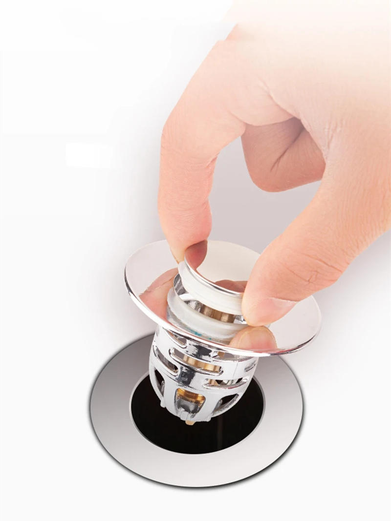 Description Picture 3 of itemBathroom Sink Plug Stopper Washbasin Universal Pressing Water Plug Drainer Filter Anti-blocking Anti-odor Basin Accessories