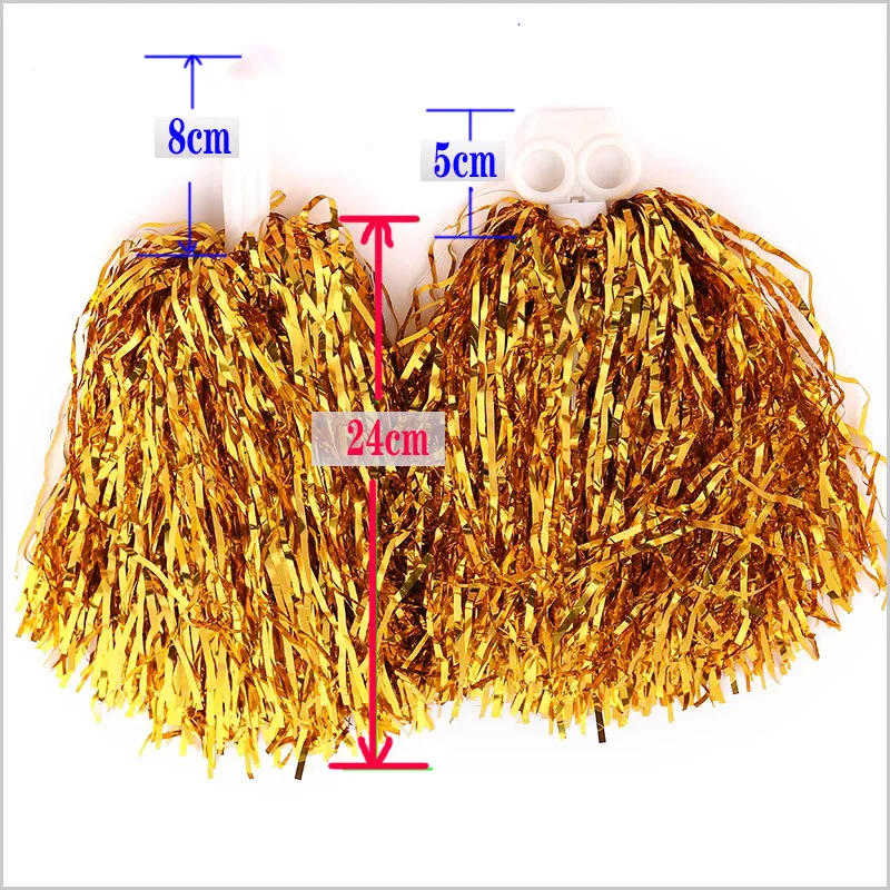 Description Picture 2 of item4Pcs Cheerleading Pom Poms for Kids Adults Non-Fading Metallic Streamer Pompoms Cheerleader Hand Flowers Dancing Team Sports