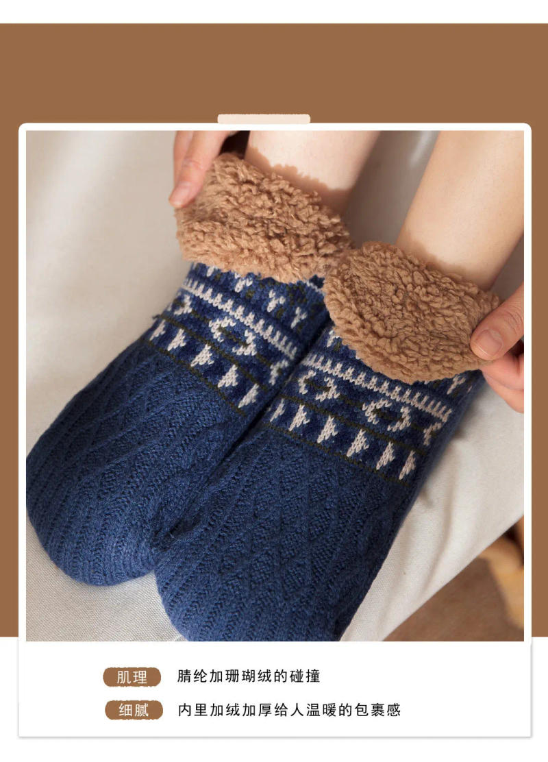 Description Picture 3 of item2024 Fall Winter Warm Floor Socks Indoor Home Slippers Socks Women Men Socks Snow Socks Sleep Carpet Socks Non-slip Yoga Socks