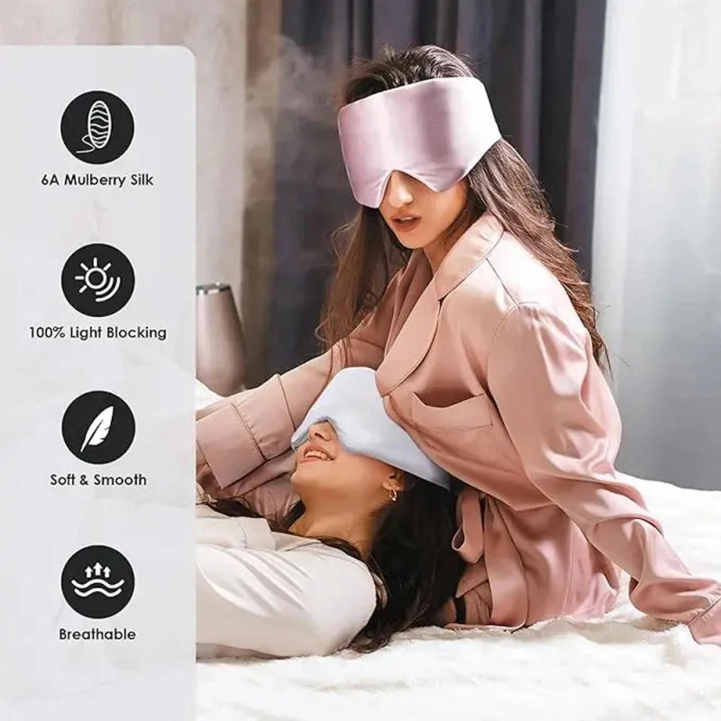 Description Picture 4 of itemNatural Mulberry Silk Sleeping Mask Silk Eye Patch Eyeshade Portable Travel Eyepatch Nap Eye Cover Soft Blindfold Smooth