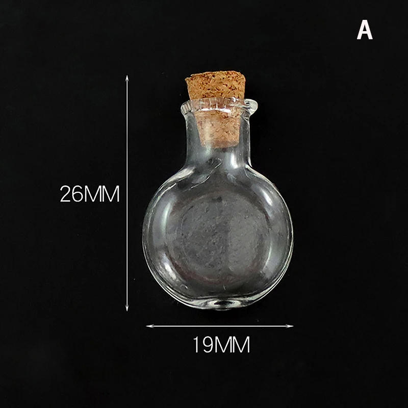 Description Picture 3 of item10PCS Mini Glass Bottle Miniature Bottle Mini Cork Glass Vials DIY Mini Wishing Drifting Bottle Wedding Party Decor Glass Jars