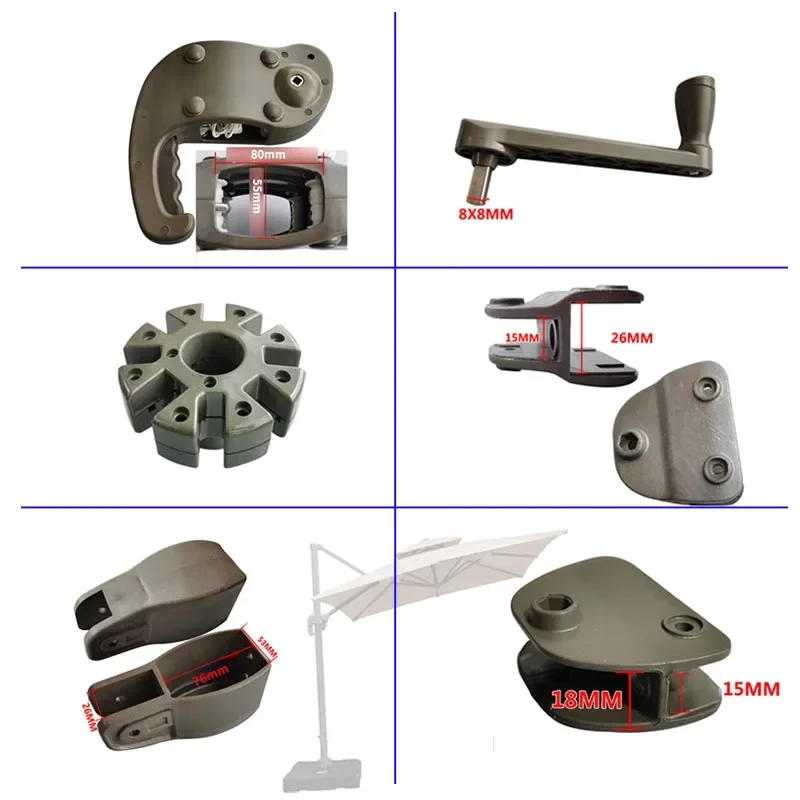 Description Picture 2 of itemOutdoor Sunshade Sun Umbrella Parts Repair Balcony Courtyard Banana Umbrella Original Parts Outdoor sunshade replacement parts