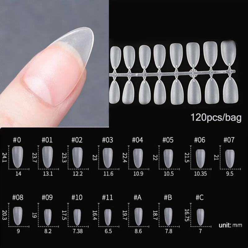 Description Picture 6 of item120pcs False Nails Transparent Press on Nails Coverage False Nails Tips Short T-shaped Water Drop Full Sticker For Nails