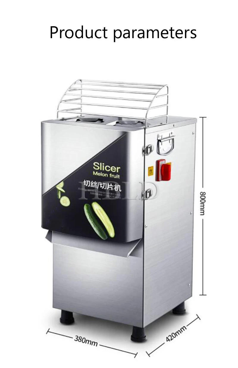 Description Picture 6 of itemCommercial Stainless Steel Vegetable Cutter, Dual Port Electric Radish And Potato Shredder, Cucumber Shredder