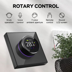 Smart Knob Thermostat Accurate 1.32in Screen 95~240VAC Intuitive Water Heating Digital Thermostat Temp Controller for Home