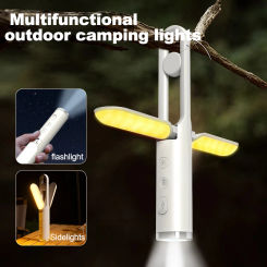 Multifunctional Folding Outdoor Camping Light Portable Rechargeable High Capacity LED Flashlight Tent Hanging Light Lantern