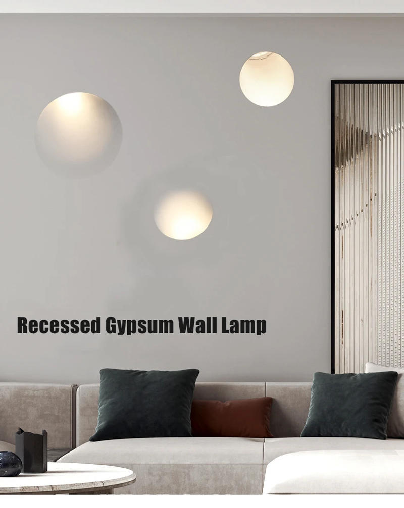 Description Picture 2 of itemModern Recessed LED Wall Lamp Borderless Gypsum Hidden Wall Washer Spotlight Living Room Bedroom Background Sconce Decor Light