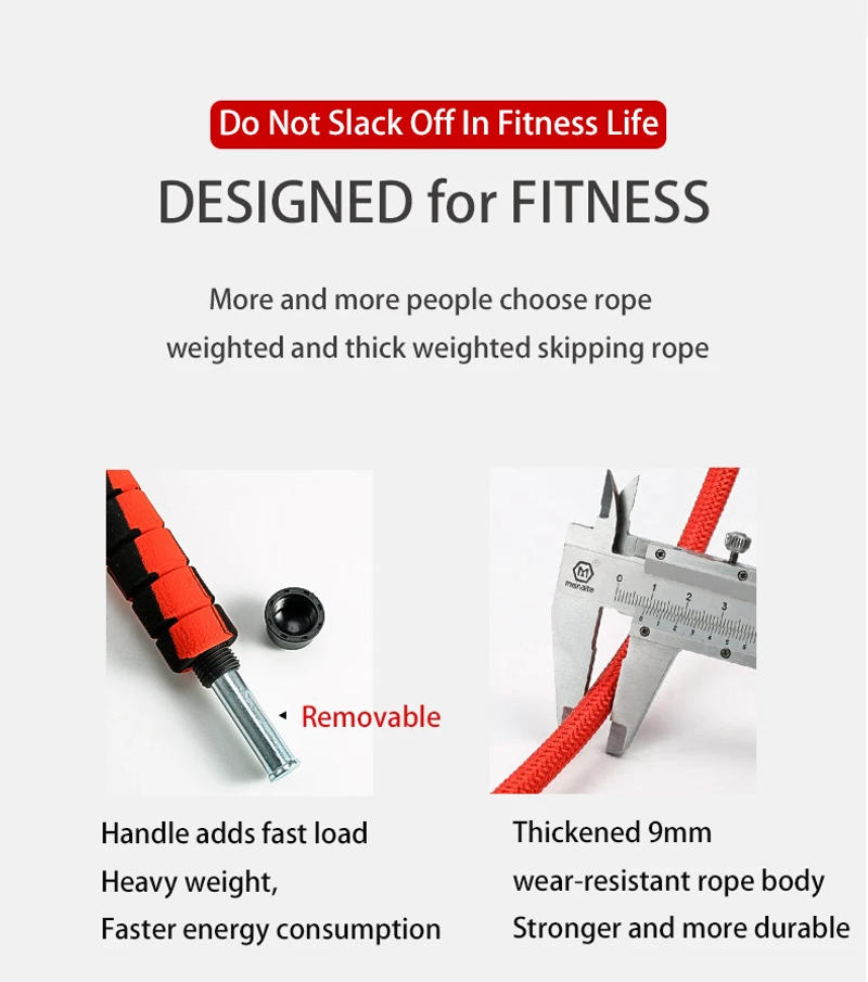 Description Picture 6 of itemJump Rope Crossfit Boxing Heavy Skipping Rope Foam Grip Handles for Fitness Workouts Endurance Strength Training