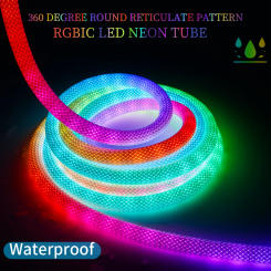 WS2811 Round Reticulate LED Neon Strip Lights 50leds/m WS2812B Smart Full color Led Silicon tube Soft light With controller DC5V
