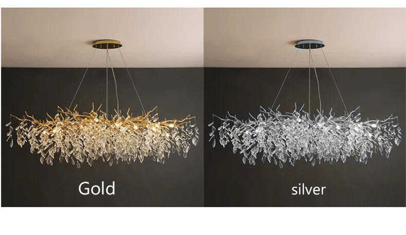 Description Picture 3 of itemModern Luxury Crystal Branches Ceiling Chandelier Living Dining Room Led  Pendant Lights Bedroom Crystal Hanging Lamp Fixture