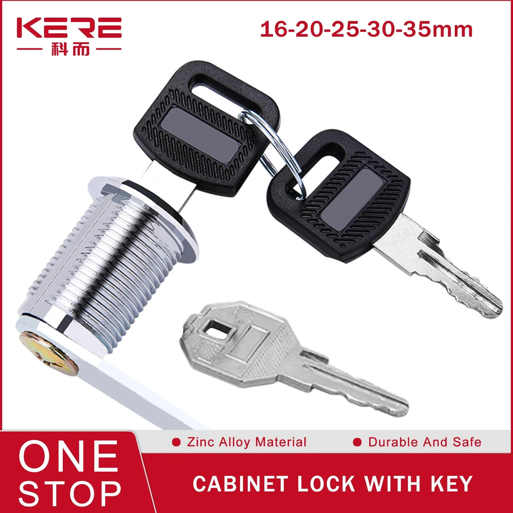 Description Picture 2 of item5/20/100SETS Metal Rotary Key Switch Push Button Lock Switch Cabinet Latching Cylinder Security Locker 16mm 20mm 25mm 30mm 35mm
