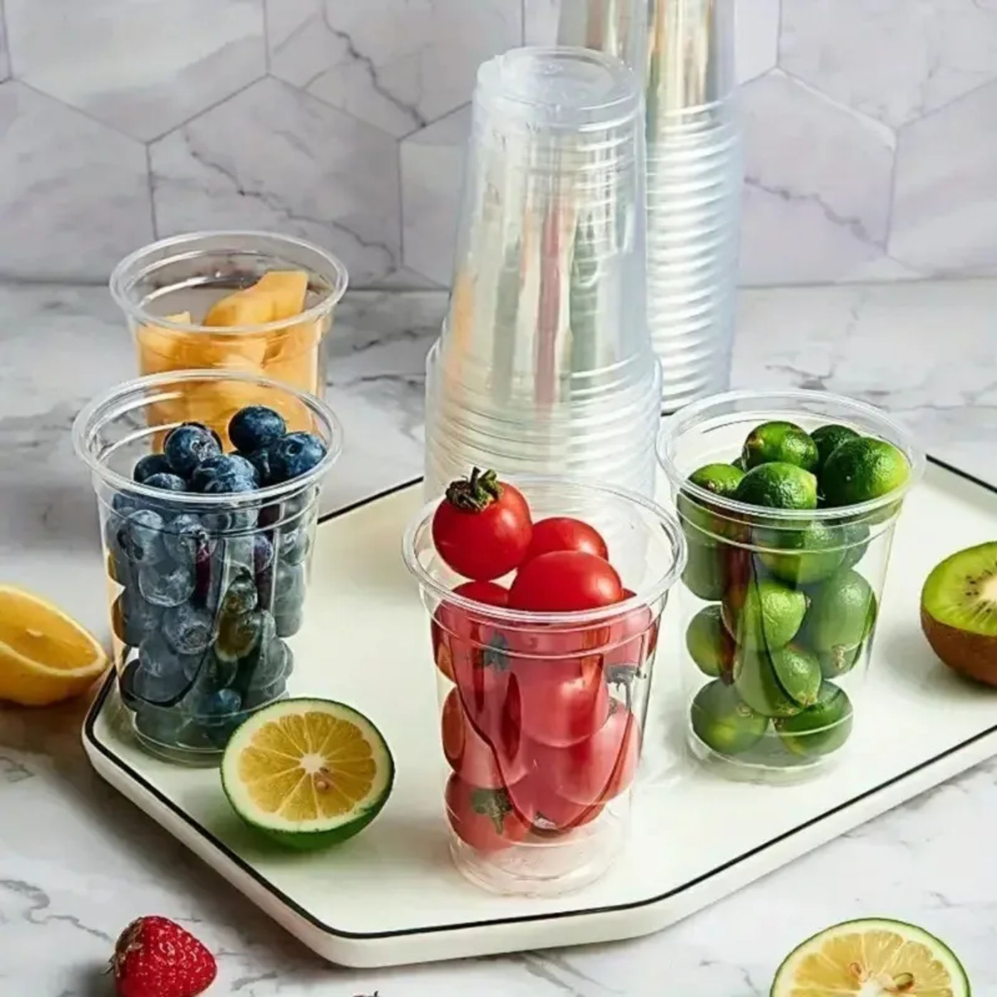 Description Picture 6 of item50PCS Plastic Cups with Lids Disposable Iced Coffee Cups Suitable for Parties Birthdays Milkshakes Cold Drink Containers