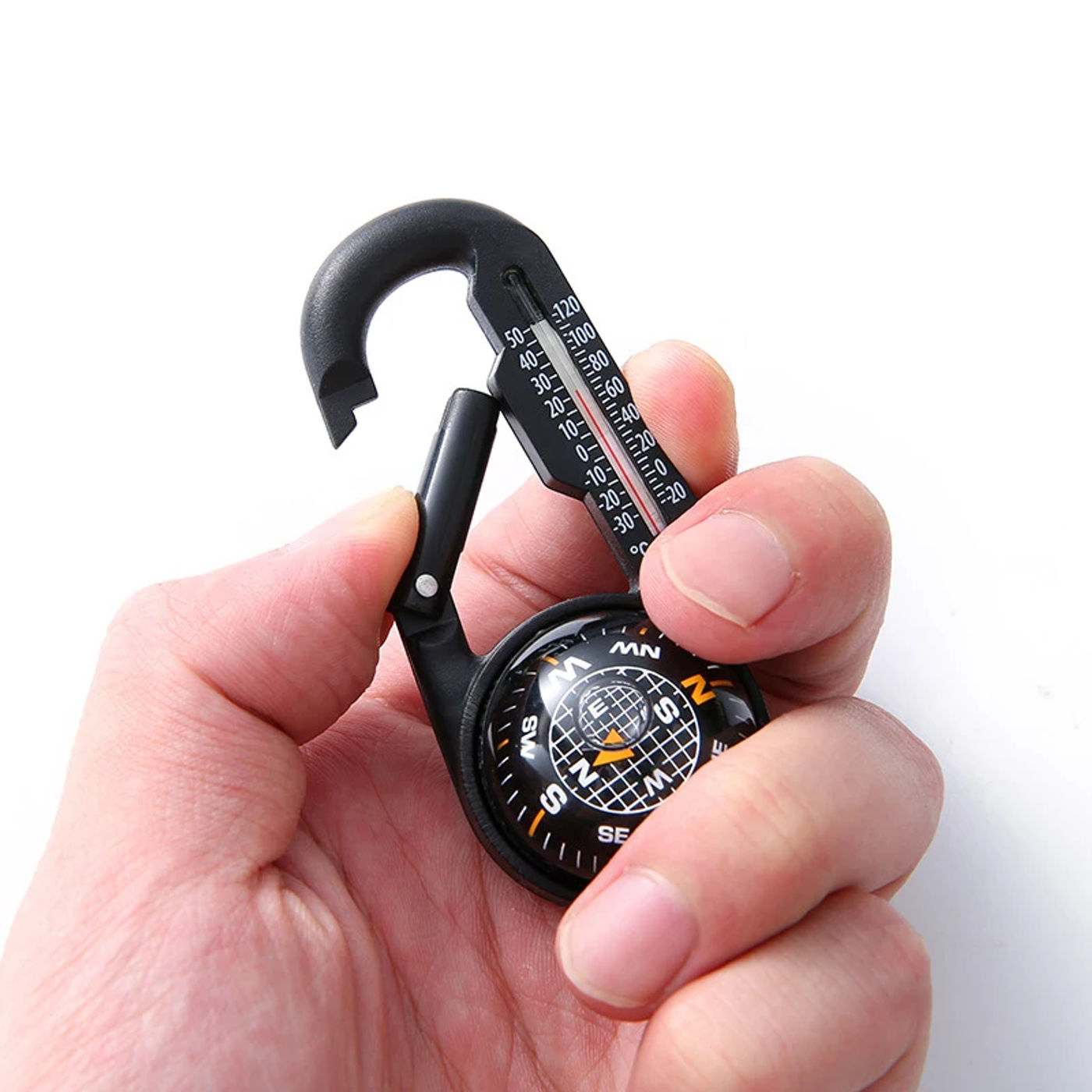 Description Picture 4 of item3 In 1 Compass Carabiner Thermometer For Outdoor Hiking Camping Mountaineering