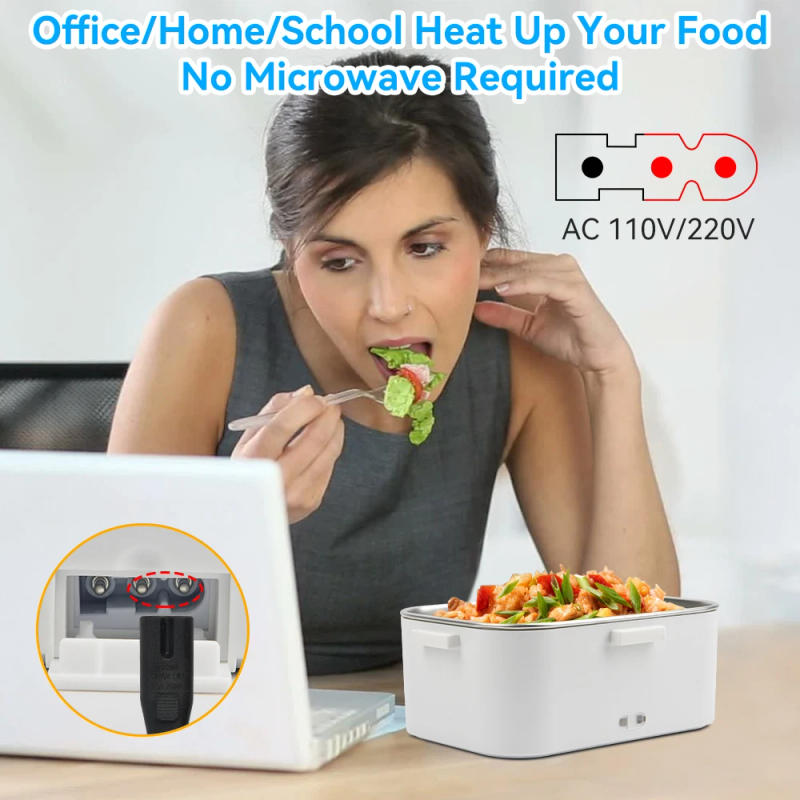 Description Picture 2 of itemNew Electric Lunch Box 80W Portable Food Heater Bowl 1.8L for Car Truck Homes Offices Dining Box Microwave Oven EU US Plug