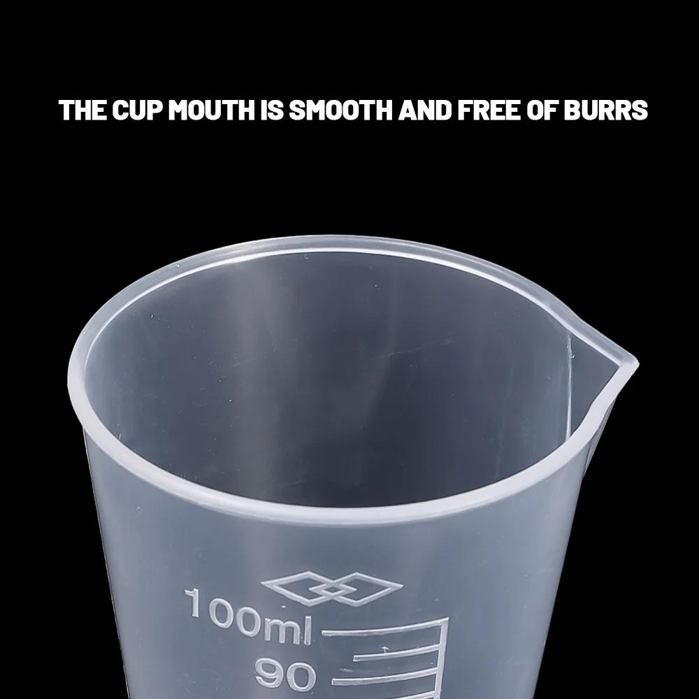 Description Picture 4 of item10-1Pcs Triangular Measuring Cup with Scale Transparent Plastic Graduated Cylinder Pour Spout Liquid Container Kitchen Bar Tool