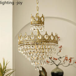 Modern Crown Chandelier Crystals for Living Room Bedroom Bedside Led Chandelier  Room Decoration Lights E14