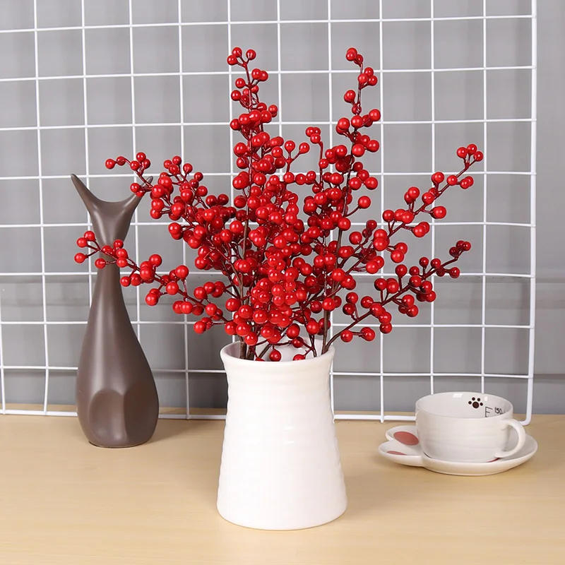Description Picture 5 of itemFoam Artificial Berry Branch Flower Fake Black Fruit Wedding Home Table Party Decor Christmas New Year DIY Bouquet Accessories