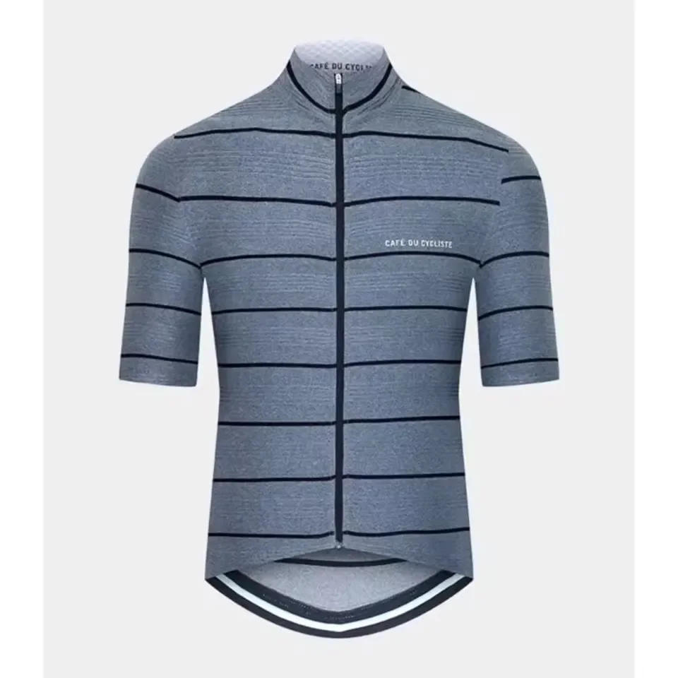 Description Picture 3 of itemCafe Du Cycliste Summer Men's Short Sleeve Cycling Jerseys Quick Dry Breathable Black/White Bike Clothing Ciclismo Maillot Tops