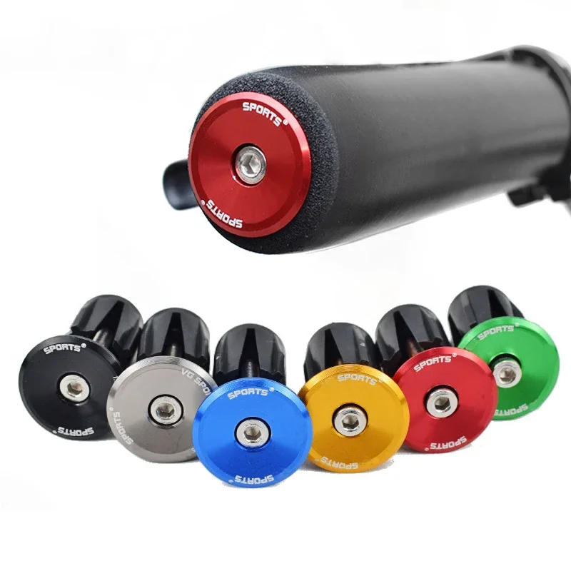 Description Picture 2 of item1 Pair Bicycle Grip Handlebar End Cap Aluminium Alloy Lock Mountain Handle Bar Grips End Plugs for Bike Handlebar Accessory