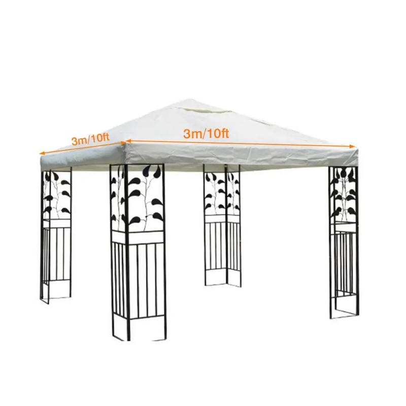 Description Picture 6 of itemOutdoor Replacement Canopy Top 3x3m 300D Polyester Cloth Double Tier Gazebo Roof Cover Garden BBQ Gazebo Top Replacement Cover