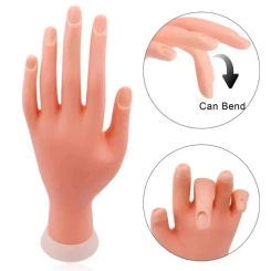 Flexible positioning silicone left hand model nail enhancement training artificial hand  nail art tools  nail accessories