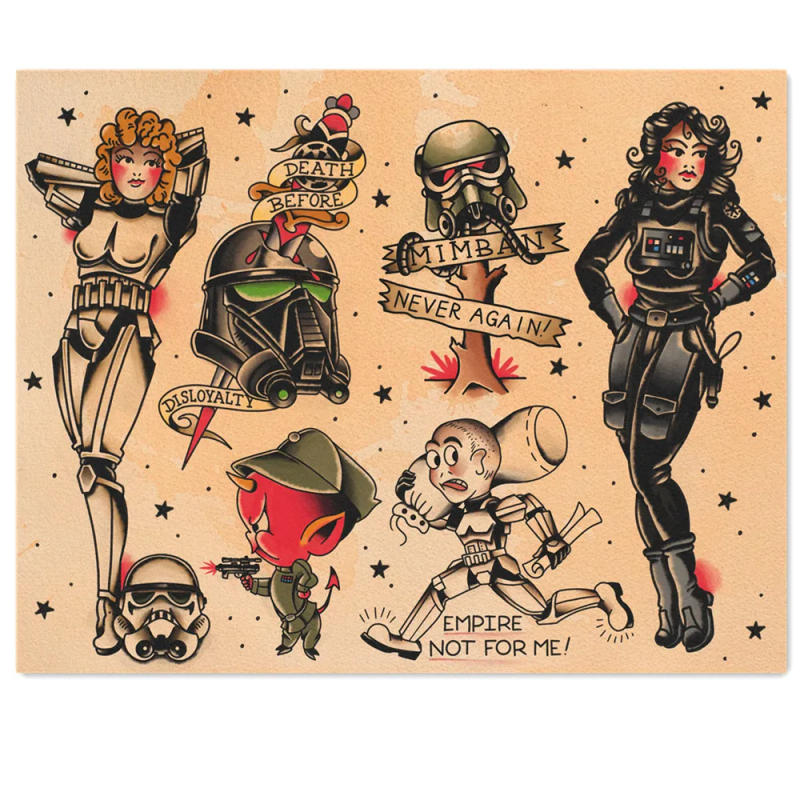 Description Picture 5 of itemVintage Traditional Tattoo Design Picture Wall Art Posters & Prints Retro Kraft Paper Poster Painting Wall Sticker Home Decor