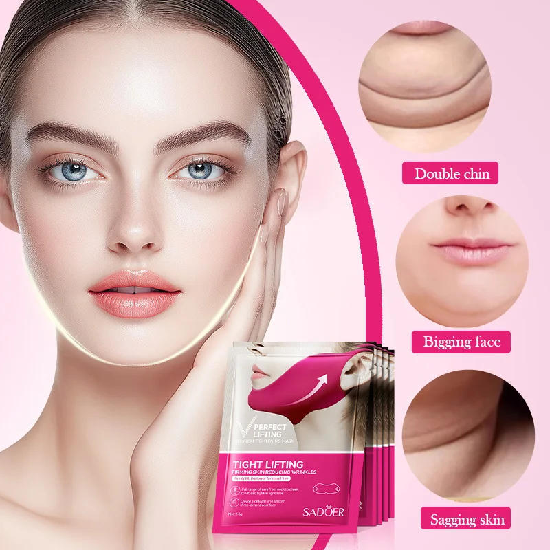 Description Picture 4 of itemV Shape Lifting Face Mask Ear Hanging Chin Cheek Lift Facial Slimming Hydrogel Thin Face-lifting Slimmer Mask Beauty Products