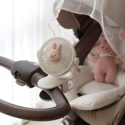 Cute Mini Stroller Fans Portable Clip Fan for Baby Bed Fan 3 Speeds Rechargeable USB Battery Operated Fans for Home Office
