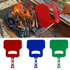 BBQ Outdoor Manual Cooking Crank Fan Blower Combustion-Supporting Hand Plastic Barbecue Grill Bbq Accessories Random Color 1PCS