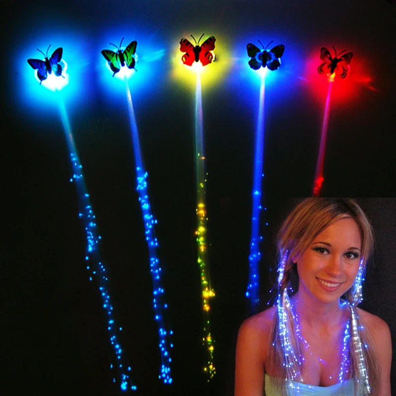 Description Picture 5 of item1pc Glowing Hair Braid Christmas Decorations LED Headband Party Hairlights Halloween Glowing Braid Clip Neon Birthday Glow Rave