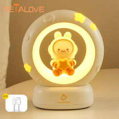 Rabbit Silicone Lamps Cartoon Rabbit Soft LED Lights Gift Night Light Children's Room Bedside Creative Atmosphere Decoration