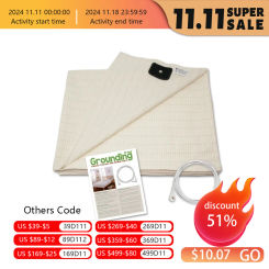 Earthing Sheet Radiation Grounding Sheet & Conductive Copper Cord Fitted Sheet Cotton Silver Antimicrobial healthy Bedding  set