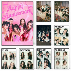 Kpop GIDLE (G)I-DLE Girls poster Minnie Fans Kpop Stage Album Nxde queencard Poster Canvas Print Wall Art House room Decoration