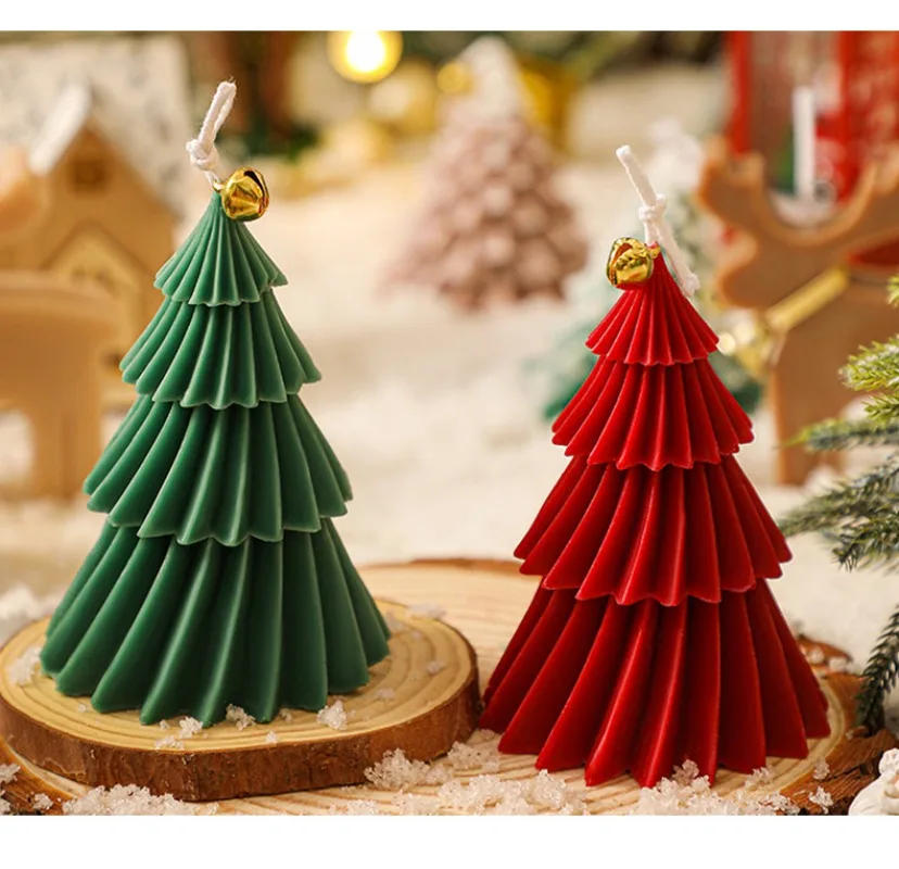 Description Picture 6 of item3D Geometric Pine Silicone Candle Mold Christmas Tree Scented Candles Silicone Mold DIY Aromath Candle Soap Making Tools Craft