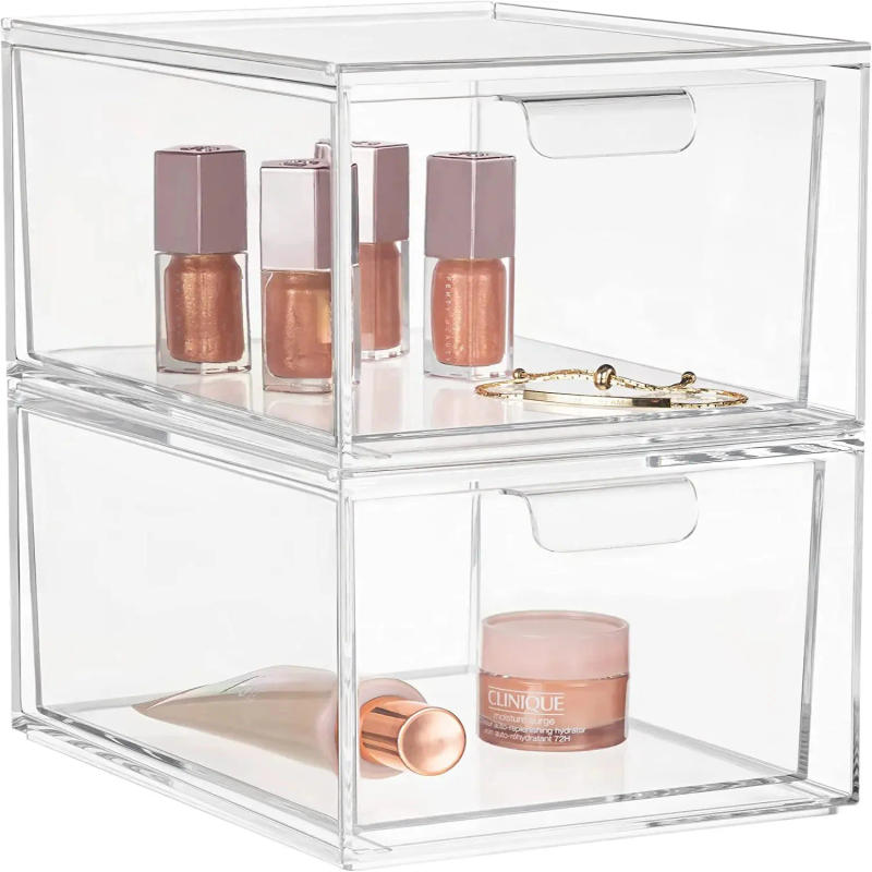 Description Picture 2 of itemAcrylic Stackable Makeup Organizer Transparent  Drawer Fridge Organizers Bins  Box   Cabinets Pantry