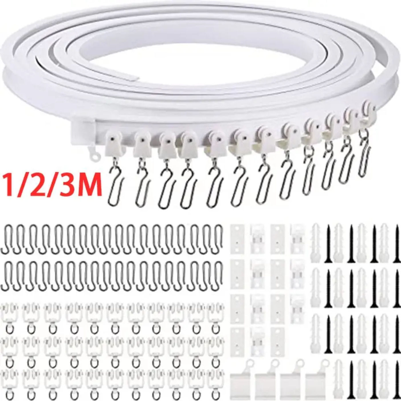 Description Picture 3 of itemCurtain Track Silencer Modern Style Curtains Curtain Rail Plastic Visible Track