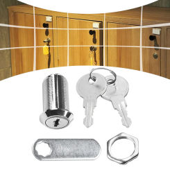 Metal Alloy Cylinder Cabinet Locker Cam Lock With 2 Keys Cam Lock For Desk Drawers Glass Doors & Lockers