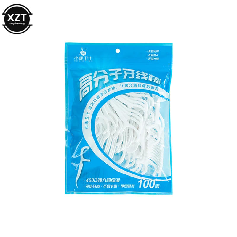 Description Picture 6 of item100 Pcs Disposable Dental Floss Flosser Picks Portable Toothpicks Teeth Stick Tooth Cleaning Interdental Brush Pick Care Tooth