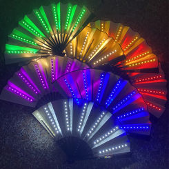 Flashing Folding LED Fan Dancing Lights Fan Night Show Luminous Bar Night Club Party Gifts Glow In The Dark Glow Party Supplies