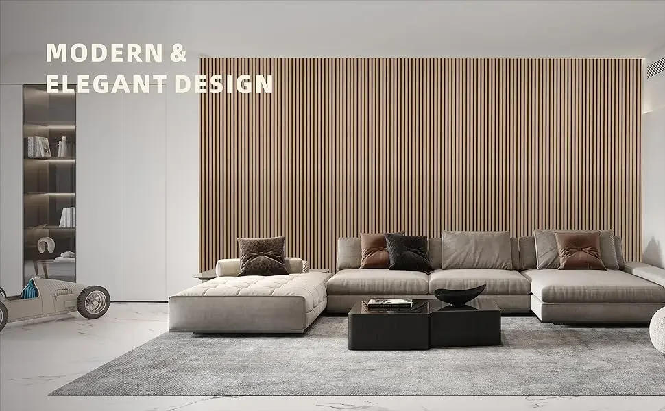 Description Picture 6 of item2-Pack 94.48"x 11.02"x 0.82" Each,Wood Panels for Wall,Wooden Wall Panels ,3D Wood Wall Paneling with Solid Wood Veneer