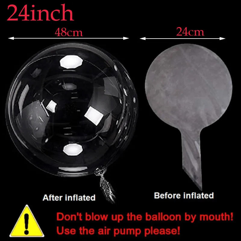 Description Picture 6 of item10pcs 8/10/12/16/18/20/24/inch Transparent Bobo Balloon Clear Bubble Balloon For Wedding Birthday Party Decoration