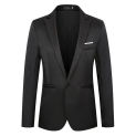 Classic Type Men Blazer Thin Pockets Formal Men Blazer Solid Color Long Sleeve Single Button Lapel Suit Jacket Male Clothing