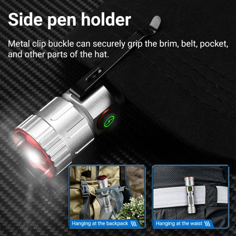 Description Picture 5 of itemSuper Bright White Laser LED Flashlight USB Rechargeable Al Alloy Tactical Flashlight Fishing Camping Night Emergncy Lantern